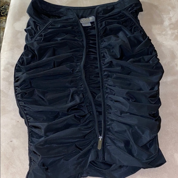 ZAC POSEN Black Ruched Skirt  S - Picture 5 of 6